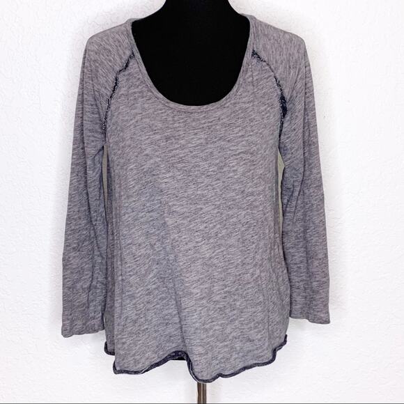 Soft Surroundings gray marled raw seams top size Medium - Picture 1 of 12